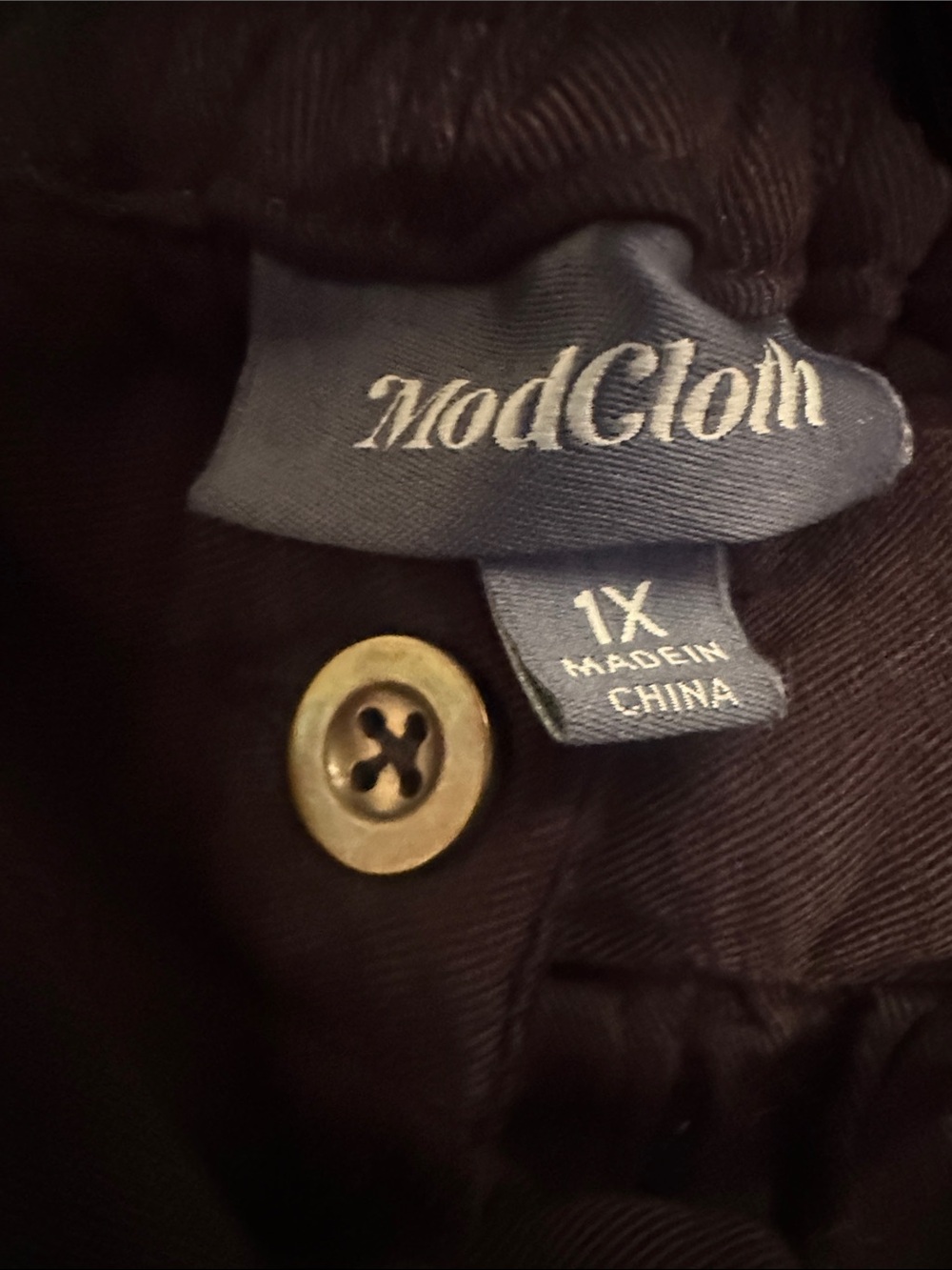 ModCloth Black Button-Front Skirt with Brass Button Detail - Picture 2 of 6